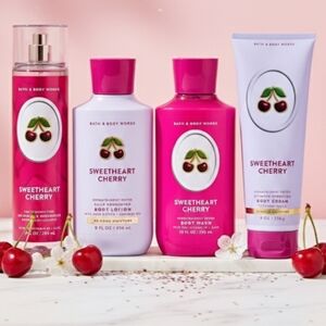 Bath & Body Works Sweetheart Cherry Collection - Pink and White
